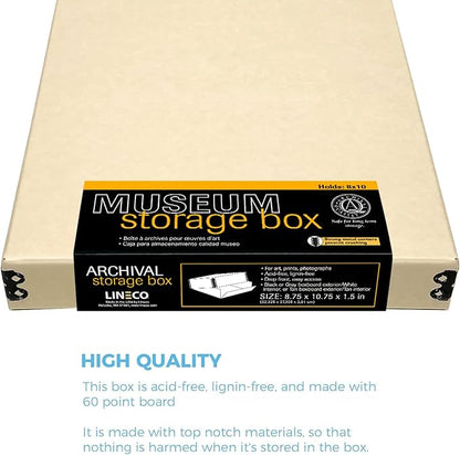 Lineco Museum Storage Box Tan, Archival Boxboard, Drop-Front Design - Image 4