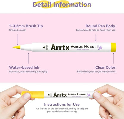 Arrtx 30 Colors Acrylic Paint Pens - Image 4