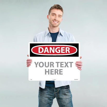 Custom OSHA Style Danger Sign 18" x 24" Aluminum Sign, Customizable "Your Text - Image 2