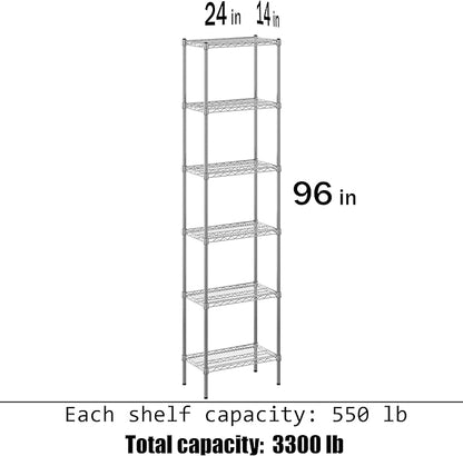 Regal Altair 14" Deep x 24" Wide x 96" Height Wire Shelving Kit | 6-Tier | NSF - Image 3