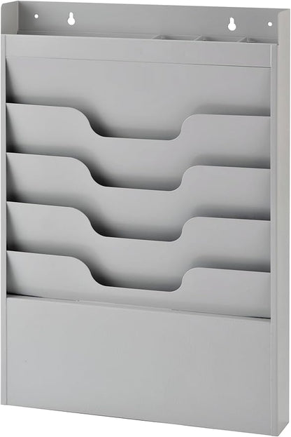 MAXXBUILD 4 Tier Wall Mounted File Organizer, Metal Task Rack by Unknown