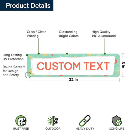 Custom Sign, Custom Street Sign, 11 Font Colors, 13 Font Styles, 4 Hole Options - Image 6