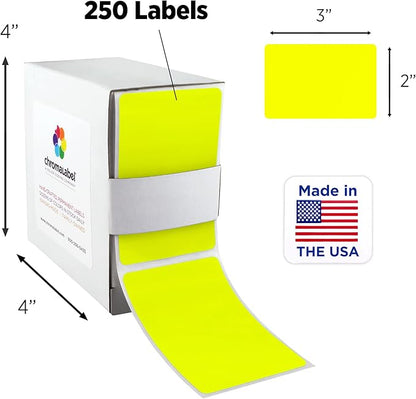 ChromaLabel 2 x 3 inch Permanent Color Code Rectangle Labels, 250 Labels per - Image 2