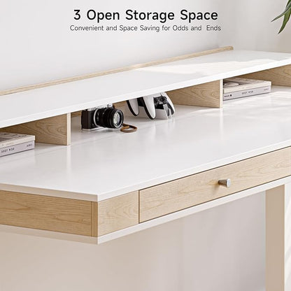 Standing Desk With Drawers, 55x23.6 Inch Electric Stand Up Workstation With - Image 6