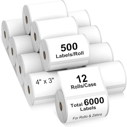 AveneMark 12 Rolls 4" x 3" Direct Thermal Labels by AveneMark