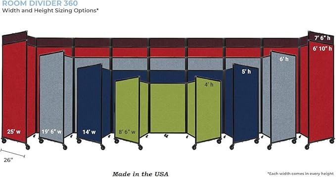 Versare Room Divider 360 Portable Wall Partition | Folding Panels | Large - Image 4