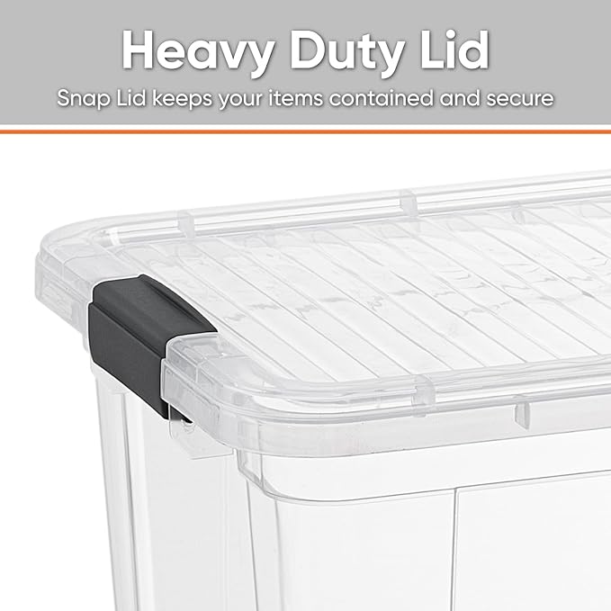 Superio Storage Bins with Lids- 4 Pack, 1.85 Qt Clear Boxes - Image 4