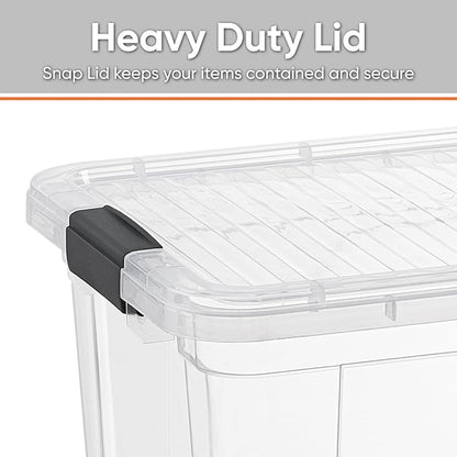 Superio Storage Bins with Lids- 4 Pack, 1.85 Qt Clear Boxes - Image 4