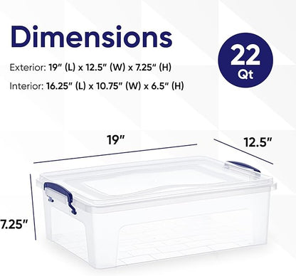 Superio Storage Bins with Lids, Stackable Totes, BPA Free, Odor Free, Organizer - Image 2