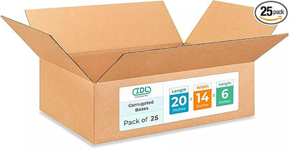 Large Shipping & Moving Boxes 20"L x 14"W x 6"H by IDLPackaging