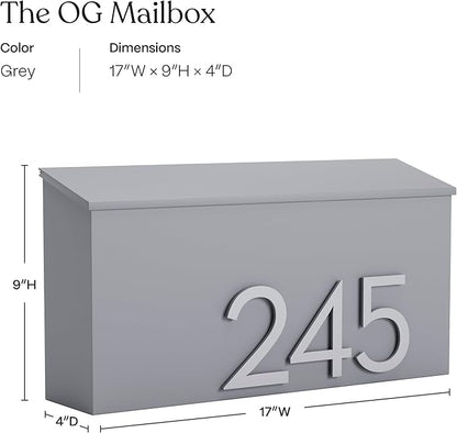 post & porch The OG Mailbox | Wall Mounted Mailbox | Black/Brown/White/Grey - Image 2
