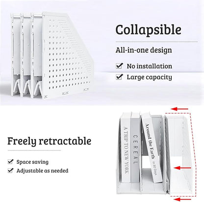 SAYEEC 1Pcs Collapsible Plastic Magazine File Holder Vertical Binder Storage - Image 3