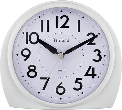 Tinload 5.5" Large Analog Alarm Clock Silent Non Ticking, Gentle Wake, Beep by Tinload