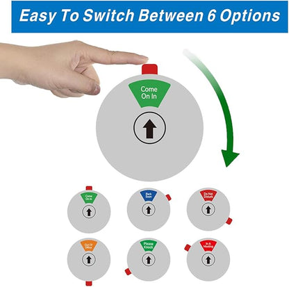 Beiyier 2 Pack 6 Option Office Privacy Sign, Round Rotating Hanger Business - Image 2