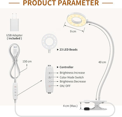 iZELL Reading Light, USB Clamp Lamp - Image 6