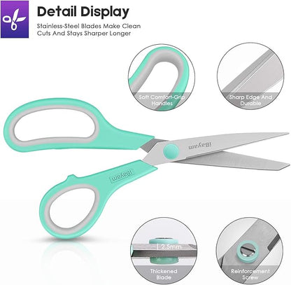 iBayam 8 '' Multipurpose Heavy Duty Scissors Bulk 24-Pack, 2.5mm Thickness - Image 3