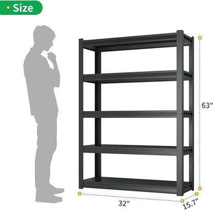CBCNWR 63''H Garage Storage Shelves, 1800LBS Steel Heavy Duty Storage Shelves - Image 2