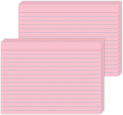 JINMIKEJI Pink Ruled Index Cards 5x7 Inch by JINMIKEJI