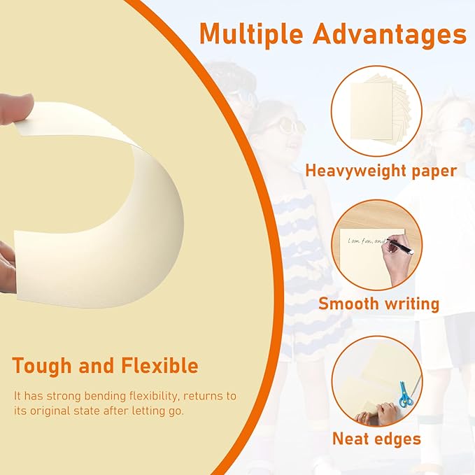 Guakicae 150 Sheets Cream Cardstock 5 x 7 Ivory Paper, 300gsm/110lb Heavyweight - Image 3