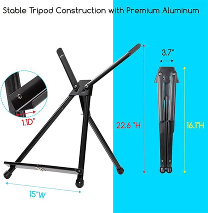 MEEDEN 10 Pcs Artist Tabletop Display Easel, Aluminum Tripod Easel - Image 2
