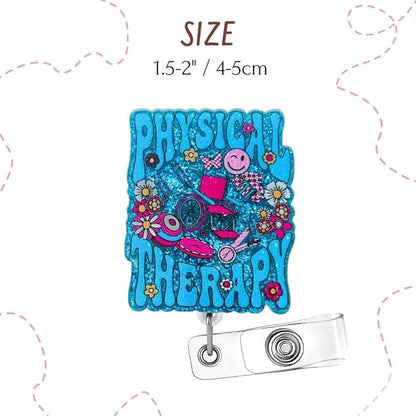 3PC Physical Therapist Badge Reels Physio Therapeutic Occupational Therapy Name - Image 2