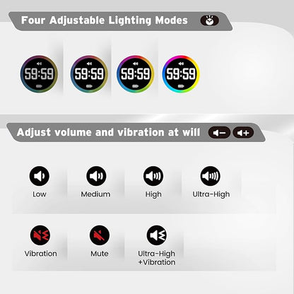 Printers Jack, Productivity Cube Timer, Visual Pomodoro Timer, Mute & Vibration - Image 2