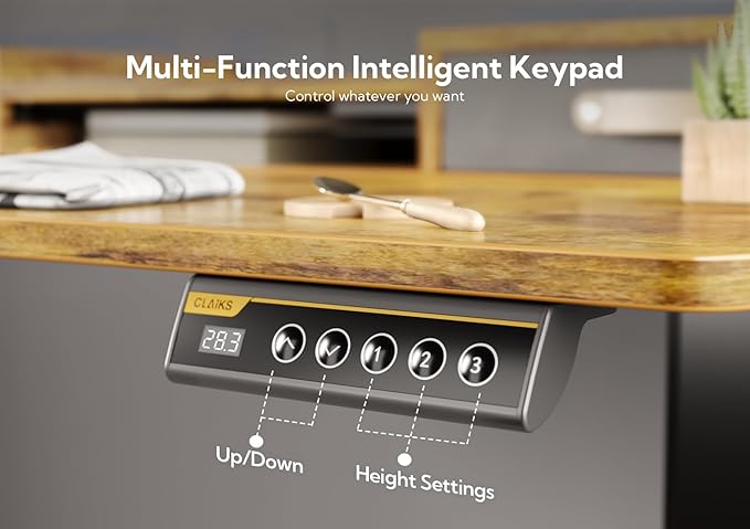 Claiks Standing Desk with Drawers, Adjustable Stand Up Electric Standing Desk - Image 8