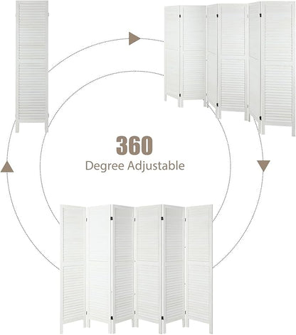 6 Panel Room Dividers and Folding Privacy Screens, Divider - Image 6
