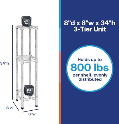Shelving Inc. 8" d x 8" w Chrome Wire Shelving - Image 2