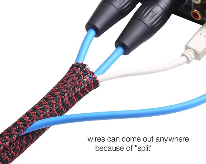 Alex Tech 25ft - 1/2 inch Cord Protector Wire Loom Tubing Cable Sleeve Split - Image 3