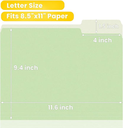 SUNEE File Folders, 120 Pack Manilla Folders 8.5 x 11, Colored File Folders - Image 2
