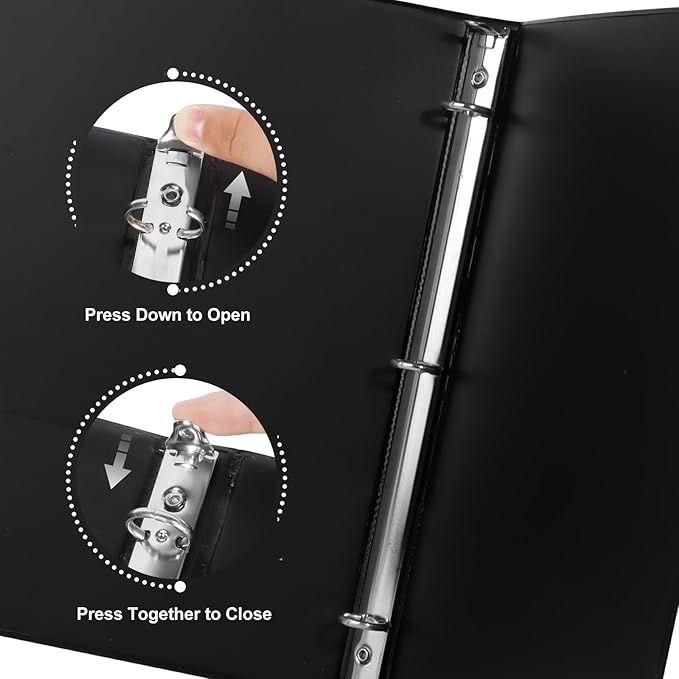 CIXILDTS 1-inch Round Ring Binder, Durable 1" 3 Ring Binder Fit Letter Size - Image 6
