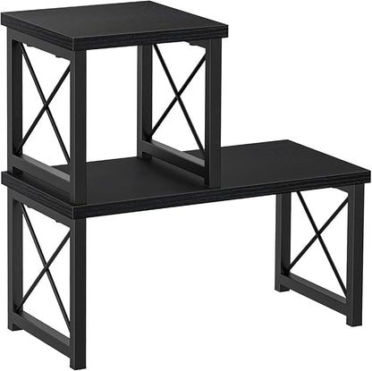 Honiter Desk Shelf Desktop Organizer 2 Tier Wood Small Bookshelf, Rustic Brown - Image 9