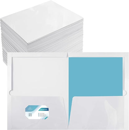 Yeaqee 125 Pack 2 Pockets Glossy Laminated Paper Folder First Day of School by Yeaqee