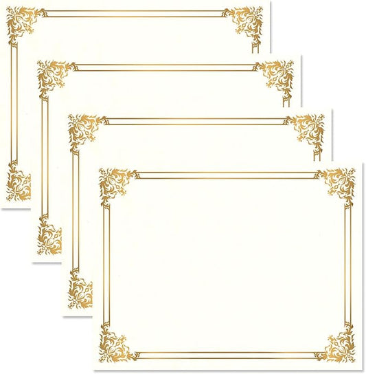 Empire Gold & White Parchment Certificate Papers by Fine+Stationery