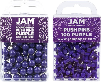 JAM PAPER Colorful Push Pins by JAMPaper