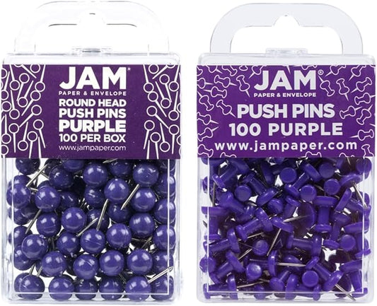 JAM PAPER Colorful Push Pins by JAMPaper