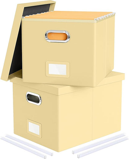 Oterri 2 Pack File Storage Organizer Box, Portable Document Box by Oterri
