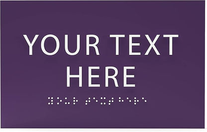 6" X4" Personalized Custom Sign- Tactile Graphics Grade 2 Braille Text | ADA by ADACentralSigns