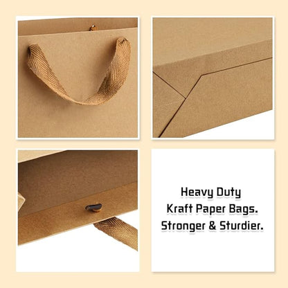 BagDream Brown Gift Bags with Handles 8x4x11 Inch 50pcs Brown Kraft Paper Bags - Image 6