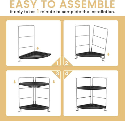 JANUS LiANG 2-Tier Bathroom Organizer Countertop Corner - Image 7