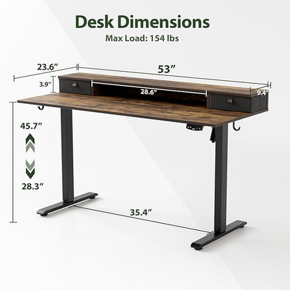 Agilestic 53 x 24 Inches Height Adjustable Electric Standing Desk - Image 9