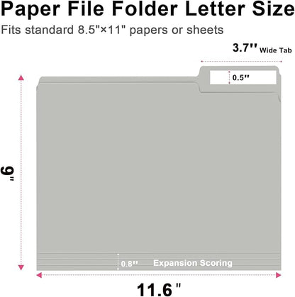 File Folder, RAZCC 150 Pack 1/3 Cut Tab File Folders Letter Size, Folders - Image 2