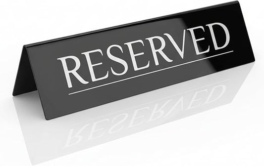12 Reserved Table Signs – Black Stainless Steel by ADAPTICGROUP