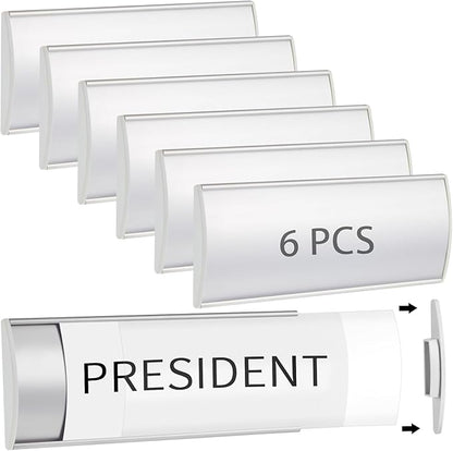 Therwen 6 Pcs Aluminum Office Name Plate Holder by Therwen