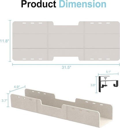 ERGO COLLECT Under Desk Cable Management Tray, No-Drill Upgraded Thickened Felt - Image 7