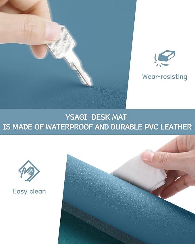 YSAGi Non-Slip Leather Desk Pad L Size, Waterproof Laptop Computer Desk - Image 5
