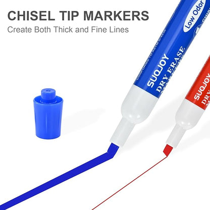SUQJOY Dry Erase Markers, Chisel Tip Whiteboard Markers, Low Odor Thick Dry - Image 3