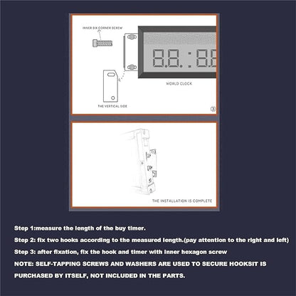 Digital World Time Zones Clock for 6 Cities, Adjustable Brightness LED Display - Image 5