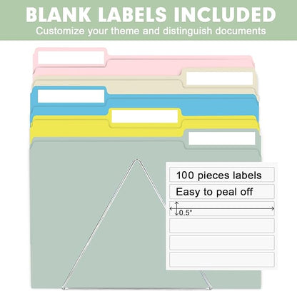 File Folder, RAZCC 100 Pack Colored File Folders, 1/3 Cut Tab File Folder - Image 3